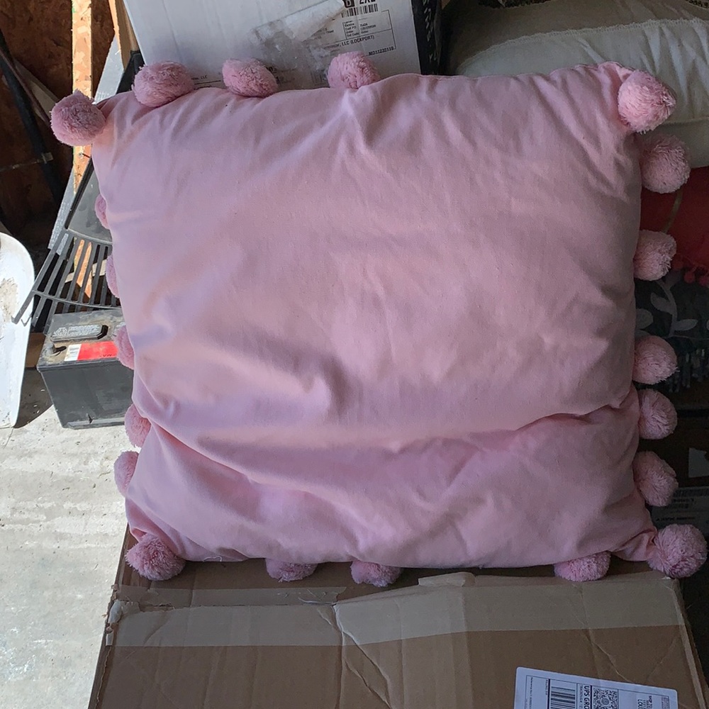 Pink throw pillow